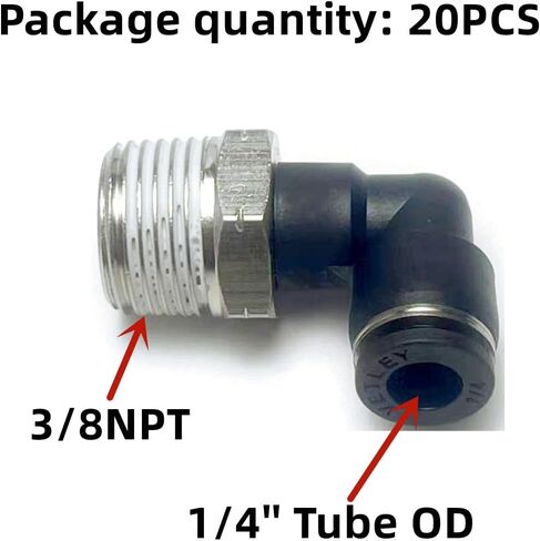 Pneumatic Elbow Push to Connect Fitting 1/8 Inch Tube OD x 1/8 NPT Male Thread,90 Degree Elbow Pneumatic Tube Connector PL1/8-N1(Pack of 10) in Saudi Arabia
