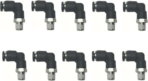 Pneumatic Elbow Push to Connect Fitting 1/8 Inch Tube OD x 1/8 NPT Male Thread,90 Degree Elbow Pneumatic Tube Connector PL1/8-N1(Pack of 10) in Saudi Arabia