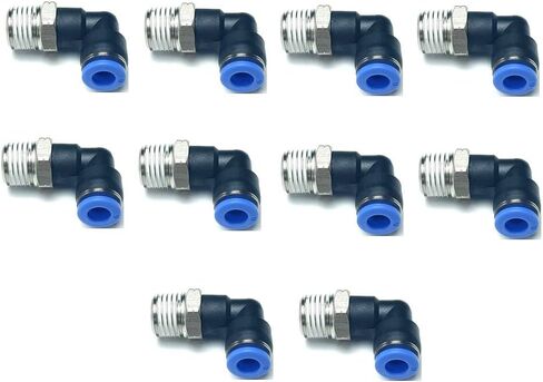 Pneumatic Elbow Push to Connect Fitting 1/8 Inch Tube OD x 1/8 NPT Male Thread,90 Degree Elbow Pneumatic Tube Connector PL1/8-N1(Pack of 10) in Saudi Arabia