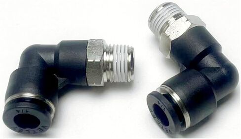 Pneumatic Elbow Push to Connect Fitting 1/8 Inch Tube OD x 1/8 NPT Male Thread,90 Degree Elbow Pneumatic Tube Connector PL1/8-N1(Pack of 10) in Saudi Arabia