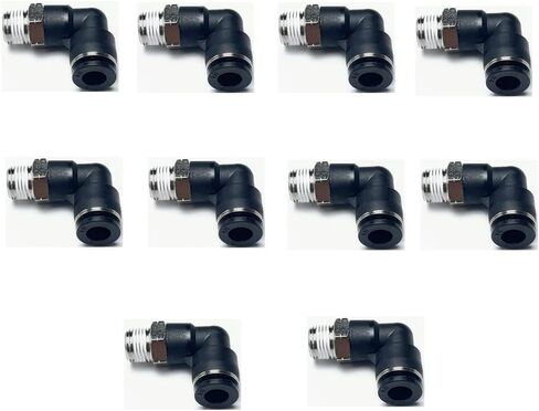 Pneumatic Elbow Push to Connect Fitting 1/8 Inch Tube OD x 1/8 NPT Male Thread,90 Degree Elbow Pneumatic Tube Connector PL1/8-N1(Pack of 10) in Saudi Arabia