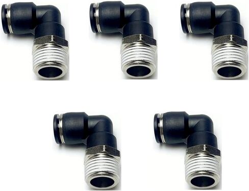 Pneumatic Elbow Push to Connect Fitting 1/8 Inch Tube OD x 1/8 NPT Male Thread,90 Degree Elbow Pneumatic Tube Connector PL1/8-N1(Pack of 10) in Saudi Arabia
