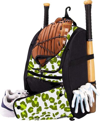 Softball Bag, Youth Softball Bag Baseball Bat Bag with Vented Shoe Compartment, Softball Equipment Bag TBall Bat with Fence Hook, for Batting Mitten, Helmet, Teeball Gear Adult Boys Girls Kid in Saudi Arabia