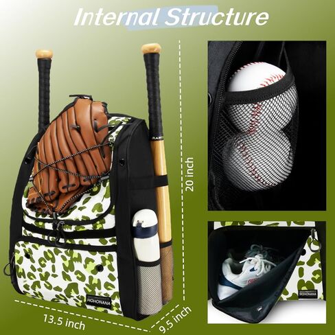 Softball Bag, Youth Softball Bag Baseball Bat Bag with Vented Shoe Compartment, Softball Equipment Bag TBall Bat with Fence Hook, for Batting Mitten, Helmet, Teeball Gear Adult Boys Girls Kid in Saudi Arabia