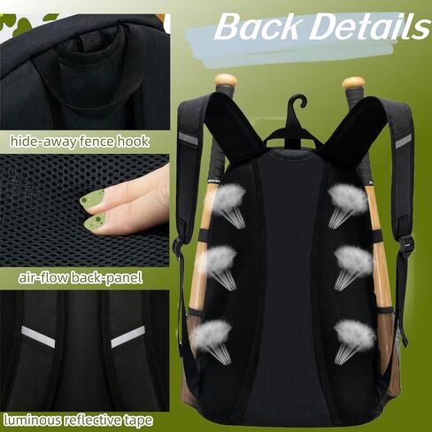 Softball Bag, Youth Softball Bag Baseball Bat Bag with Vented Shoe Compartment, Softball Equipment Bag TBall Bat with Fence Hook, for Batting Mitten, Helmet, Teeball Gear Adult Boys Girls Kid in Saudi Arabia