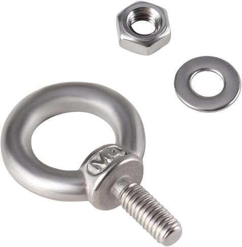 12Pcs M6*14mm Lifting Ring Eye Bolts, M6 304 Stainless Steel Lifting Shoulder Eye Bolts with Washers and Nuts, M6 Screw Eye Bolts for Machinery Use in Saudi Arabia