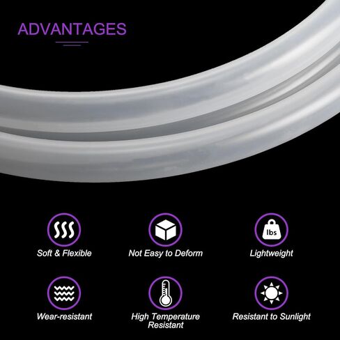 DMiotech Silicone Tubing Clear Plastic Tube, 25mm(1") ID x 29mm OD 5ft(1.5m) Silicone Tube Flexible Hose in Saudi Arabia