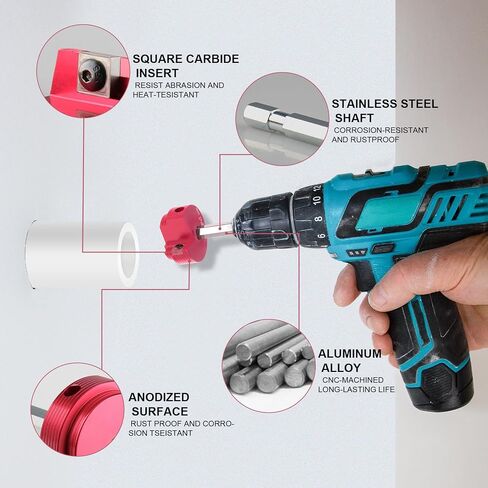 3Pcs PVC Pipe Reamer Kit Compatible with 1-1/2inch,2inch, 3inch PVC Pipe. PVC Fitting Saver for Water Lines, Drain Lines, and Vent Lines - Plumbing Tool for Pipe Cutting - Clean Ream Extreme in Saudi Arabia