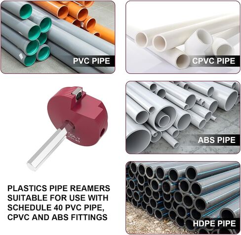 3Pcs PVC Pipe Reamer Kit Compatible with 1-1/2inch,2inch, 3inch PVC Pipe. PVC Fitting Saver for Water Lines, Drain Lines, and Vent Lines - Plumbing Tool for Pipe Cutting - Clean Ream Extreme in Saudi Arabia