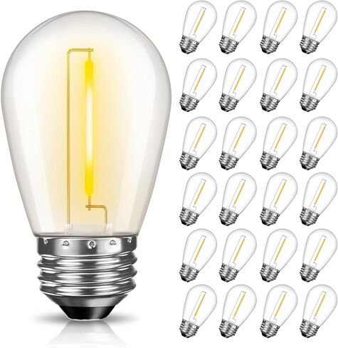 S14 LED Bulbs for Outdoor String Lights, 36 Pack Shatterproof Replacement Edison Bulbs for Patio String Lights Outdoor Waterproof, Warm White 2200K, Dimmable, E26 Standard Base in Saudi Arabia