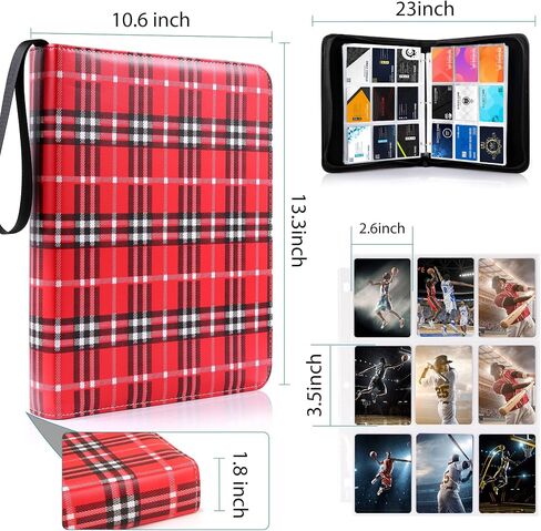 WOT I Trading Card Binder, 900 Pockets Collection Card Binder Sleeves with Polyester Fabric Cover&Zipper - Dark Blue in Kuwait