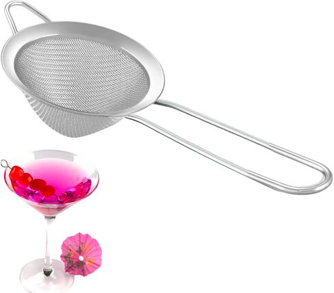 Cocktail Strainer - Stainless Steel Hawthorne Strainer With Handle - Bar Strainer With High Density Spring - Drink Strainer For Cocktails Great For Home Bar Or Professional Bartenders in Saudi Arabia