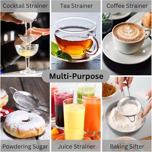 Cocktail Strainer - Stainless Steel Hawthorne Strainer With Handle - Bar Strainer With High Density Spring - Drink Strainer For Cocktails Great For Home Bar Or Professional Bartenders in Saudi Arabia