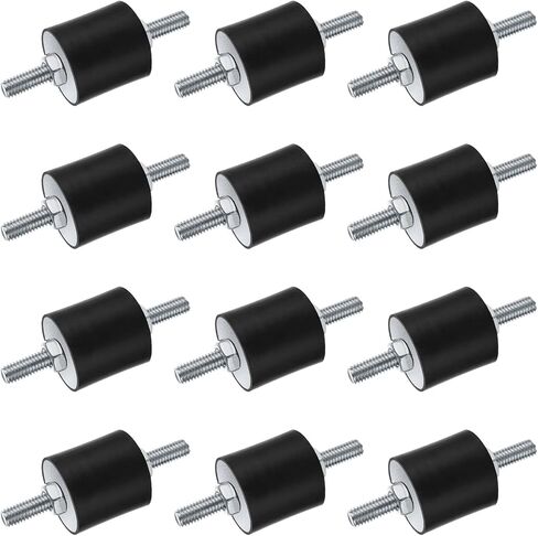 12PCS Rubber Isolator Mounts M6 Rubber Studs Shock Absorber 20x15mm Thread Rubber Mounts Rubber Vibration Isolator Mounts for Air Compressors Garage Motor Diesel Engines in Saudi Arabia