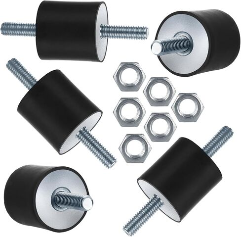 12PCS Rubber Isolator Mounts M6 Rubber Studs Shock Absorber 20x15mm Thread Rubber Mounts Rubber Vibration Isolator Mounts for Air Compressors Garage Motor Diesel Engines in Saudi Arabia