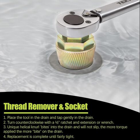 Tub Drain Removal Tool, Plating Coating Tub Drain Extractor with 1-inch Socket, Remove the Old, Broken, Stubborn, Rusted Drain Tub Bathtub Stopper, Strong Grab Plumbing in Saudi Arabia
