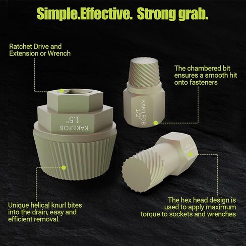 Tub Drain Removal Tool, Plating Coating Tub Drain Extractor with 1-inch Socket, Remove the Old, Broken, Stubborn, Rusted Drain Tub Bathtub Stopper, Strong Grab Plumbing in Saudi Arabia