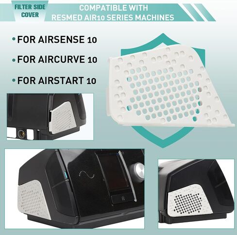 19729 Filter Side Cover Compatible with ResMed AirSense 10, AirStart 10, AirCurve 10 CPAP/AutoSet/VPAP Machines - Universal Replacement for Plastic Side Filter Cover (1 Pack, Black) in Saudi Arabia