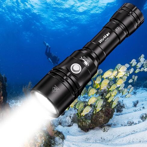 Wurkkos DL16 Scuba Diving Flashlight Dive Torch 2000 Lumen Tail Switch Diving Light Waterproof Scuba Dive Light Submersible Flashlight with Rechargeable Battery,Charger for Under Water in Saudi Arabia