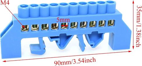 Terminal Block Terminal Bus Bar 8 Positions Screw Brass Terminal Grounding Strip Block DIN Rail Type Bottom Seat in Saudi Arabia