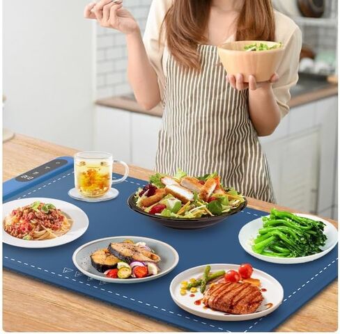 Food Warming Mat for Buffet, Electric Warming Tray to Keep Food Warm at Party, Silicone Heating Mat with 3 Temperature Levels& Auto Shut-Off, Portable Food Warmer for Parties Home Travel(White) in Saudi Arabia