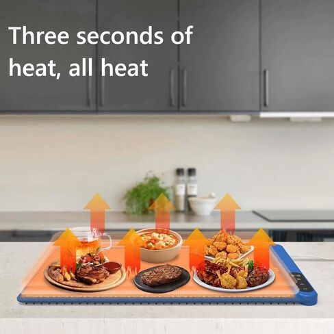 Food Warming Mat for Buffet, Electric Warming Tray to Keep Food Warm at Party, Silicone Heating Mat with 3 Temperature Levels& Auto Shut-Off, Portable Food Warmer for Parties Home Travel(White) in Saudi Arabia
