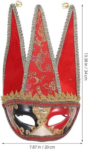 PRETYZOOM Half Face Men Masquerade Masks Jester Masks Venetian Masks Mardi Gras Party Masks Halloween Masks for Adult in Kuwait