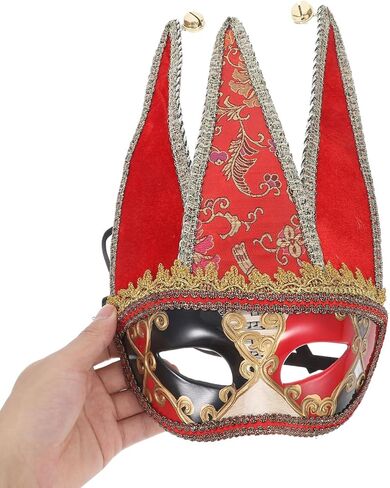 PRETYZOOM Half Face Men Masquerade Masks Jester Masks Venetian Masks Mardi Gras Party Masks Halloween Masks for Adult in Kuwait