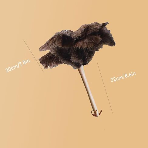 Ostrich Feather Dusters, Naturally Soft, Easy to Dust, Multi-Purpose Use, Solid Wood Handle, 17.3'' Long, White in Saudi Arabia