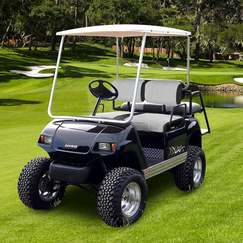 أغطية مقاعد عربة الجولف لسيارة Club Car DS غطاء مقعد OEM أمامي، قماش مسامي وغطاء مقعد أمامي من الجلد مثل القفازات، تصميم ملتف بالكامل لسيارة Club Car DS (2000 إلى أعلى) غطاء مقعد أمامي لعربة الجولف in Kuwait