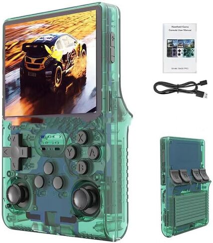 R40S Pro Game Game Console مع 30000+ HD Classic Games ، 256G Console Retro Video Console ، 3.5 بوصة IPS شاشة Mini Arcade بناء في نظام مزدوج ، 45+ محاكاة ، معركة على الإنترنت ، 3800 مللي أرجوانية هدية in Kuwait