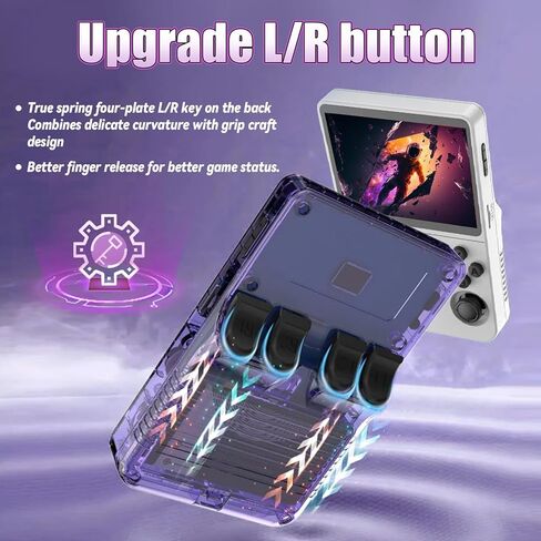 R40S Pro Game Game Console مع 30000+ HD Classic Games ، 256G Console Retro Video Console ، 3.5 بوصة IPS شاشة Mini Arcade بناء في نظام مزدوج ، 45+ محاكاة ، معركة على الإنترنت ، 3800 مللي أرجوانية هدية in Kuwait