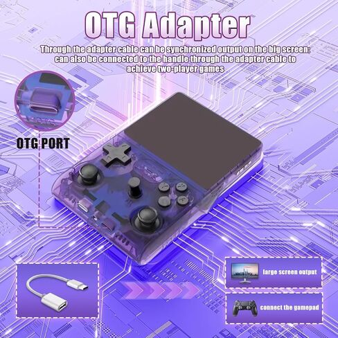 R40S Pro Game Game Console مع 30000+ HD Classic Games ، 256G Console Retro Video Console ، 3.5 بوصة IPS شاشة Mini Arcade بناء في نظام مزدوج ، 45+ محاكاة ، معركة على الإنترنت ، 3800 مللي أرجوانية هدية in Kuwait