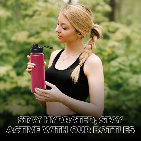 HYDRATE Water Bottle Insulated - Stainless Steel Water Bottles - Reusable Flask with Leak-Proof Design and Convenient Handle - Double Vacuum Insulated Water Bottle in Saudi Arabia