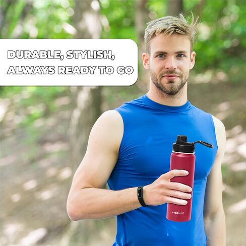 HYDRATE Water Bottle Insulated - Stainless Steel Water Bottles - Reusable Flask with Leak-Proof Design and Convenient Handle - Double Vacuum Insulated Water Bottle in Saudi Arabia
