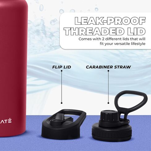 HYDRATE Water Bottle Insulated - Stainless Steel Water Bottles - Reusable Flask with Leak-Proof Design and Convenient Handle - Double Vacuum Insulated Water Bottle in Saudi Arabia