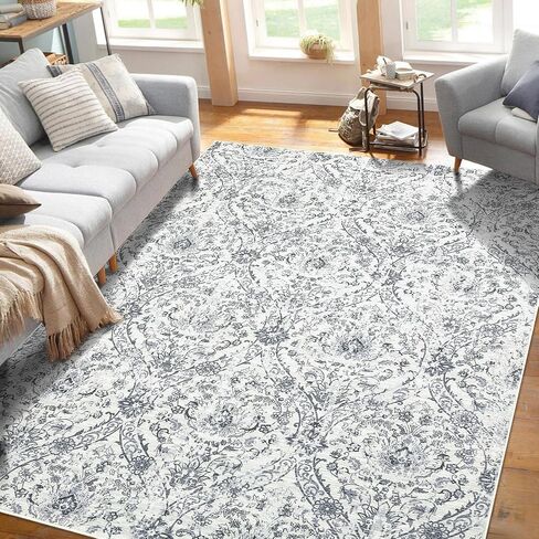Area Rug 5x7 Rugs for Living Room-Vintage Soft Rugs for Bedroom Non-Slip Carpet Machine Washable Rug for Dining Room Living Room Bedroom Office Under Table Green in Saudi Arabia