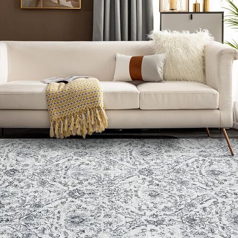 Area Rug 5x7 Rugs for Living Room-Vintage Soft Rugs for Bedroom Non-Slip Carpet Machine Washable Rug for Dining Room Living Room Bedroom Office Under Table Green in Saudi Arabia