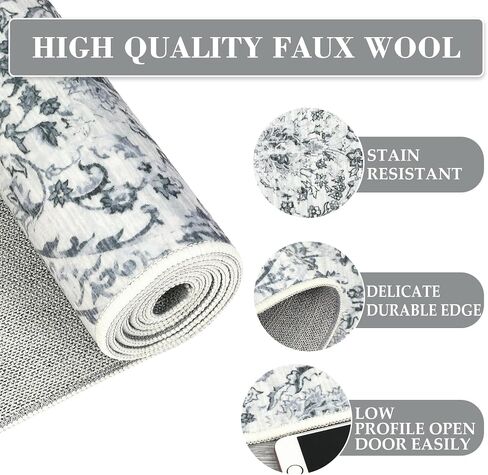 Area Rug 5x7 Rugs for Living Room-Vintage Soft Rugs for Bedroom Non-Slip Carpet Machine Washable Rug for Dining Room Living Room Bedroom Office Under Table Green in Saudi Arabia