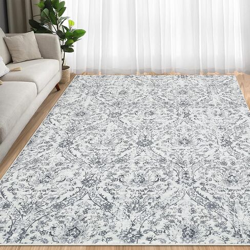Area Rug 5x7 Rugs for Living Room-Vintage Soft Rugs for Bedroom Non-Slip Carpet Machine Washable Rug for Dining Room Living Room Bedroom Office Under Table Green in Saudi Arabia