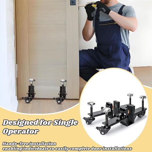 2-in-1 Heavy Door Installation Dolly with Rotating Wheels, White Hands-Free Door Dolly, Single Operator Door Lifter/Door Dolly for 5/8" to 2-1/4" Thick Pre-Hung, Slab & Front Doors Up to 800Lbs in Saudi Arabia