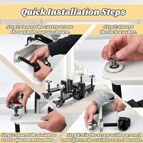 2-in-1 Heavy Door Installation Dolly with Rotating Wheels, White Hands-Free Door Dolly, Single Operator Door Lifter/Door Dolly for 5/8" to 2-1/4" Thick Pre-Hung, Slab & Front Doors Up to 800Lbs in Saudi Arabia
