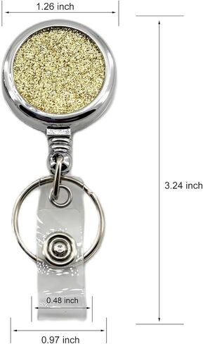 2 Pack Metal Retractable Badge Holder Reel - Durable & Bling ID Card Holders with Clip & Key Ring, Ideal for Nurses, Teachers, Students, Office Use (Black & White) in Kuwait