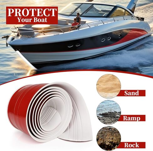 Self-Adhesive DIY Keel Guard for Fiberglass and Specific Aluminum Boats - Boat Keel Protector Hull Guard Protects from Rocks Ramps and Oyster Beds 5 Inches Wide 9.6 Feet Length in Kuwait