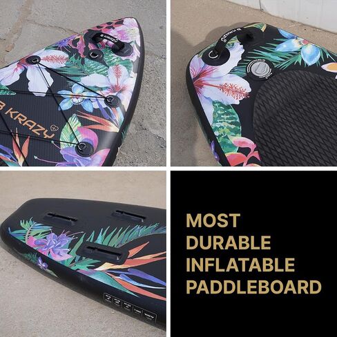 High-End Inflatable Paddle Board by Bkrazy - Complete Package with Accessories & Bag - Perfect Stand up Paddle Board for Lakes, River and Ocean - 10,6 ft Paddle Board for Adults in Saudi Arabia