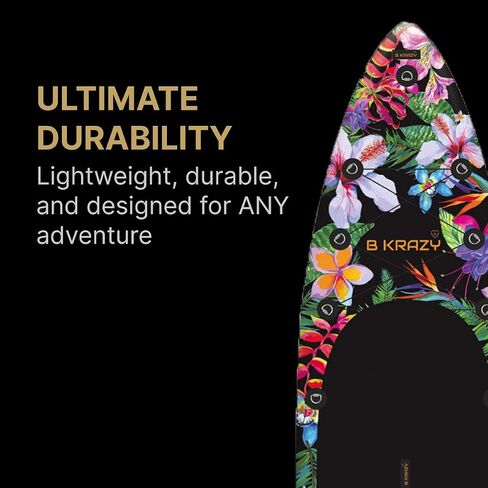 High-End Inflatable Paddle Board by Bkrazy - Complete Package with Accessories & Bag - Perfect Stand up Paddle Board for Lakes, River and Ocean - 10,6 ft Paddle Board for Adults in Saudi Arabia