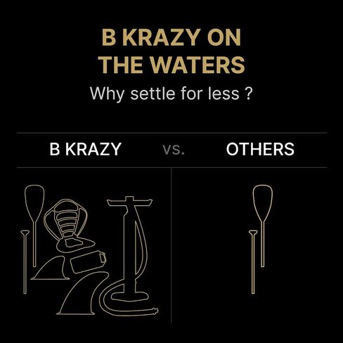 High-End Inflatable Paddle Board by Bkrazy - Complete Package with Accessories & Bag - Perfect Stand up Paddle Board for Lakes, River and Ocean - 10,6 ft Paddle Board for Adults in Saudi Arabia