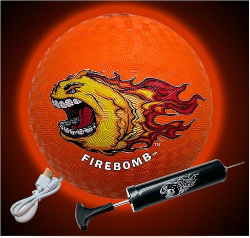 LED Rubber Ball- Rechargeable Light-Up Ball for Dodgeball, Kickball, Handball, Four Squrae, Playground Nighttime Fun Glowing Sports Ball for All Ages in Saudi Arabia