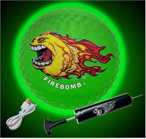LED Rubber Ball- Rechargeable Light-Up Ball for Dodgeball, Kickball, Handball, Four Squrae, Playground Nighttime Fun Glowing Sports Ball for All Ages in Saudi Arabia