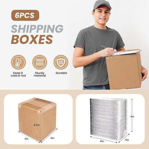 Simple Deluxe 2 Pack Insulated Shipping Boxes with Aluminum Foil Liner,Thermal Insulation Cold Pack Shipping Boxes for Frozen, Reusable Styrofoam Cooler Box, Small Mailing Box, 12''x10''x7'' in Saudi Arabia
